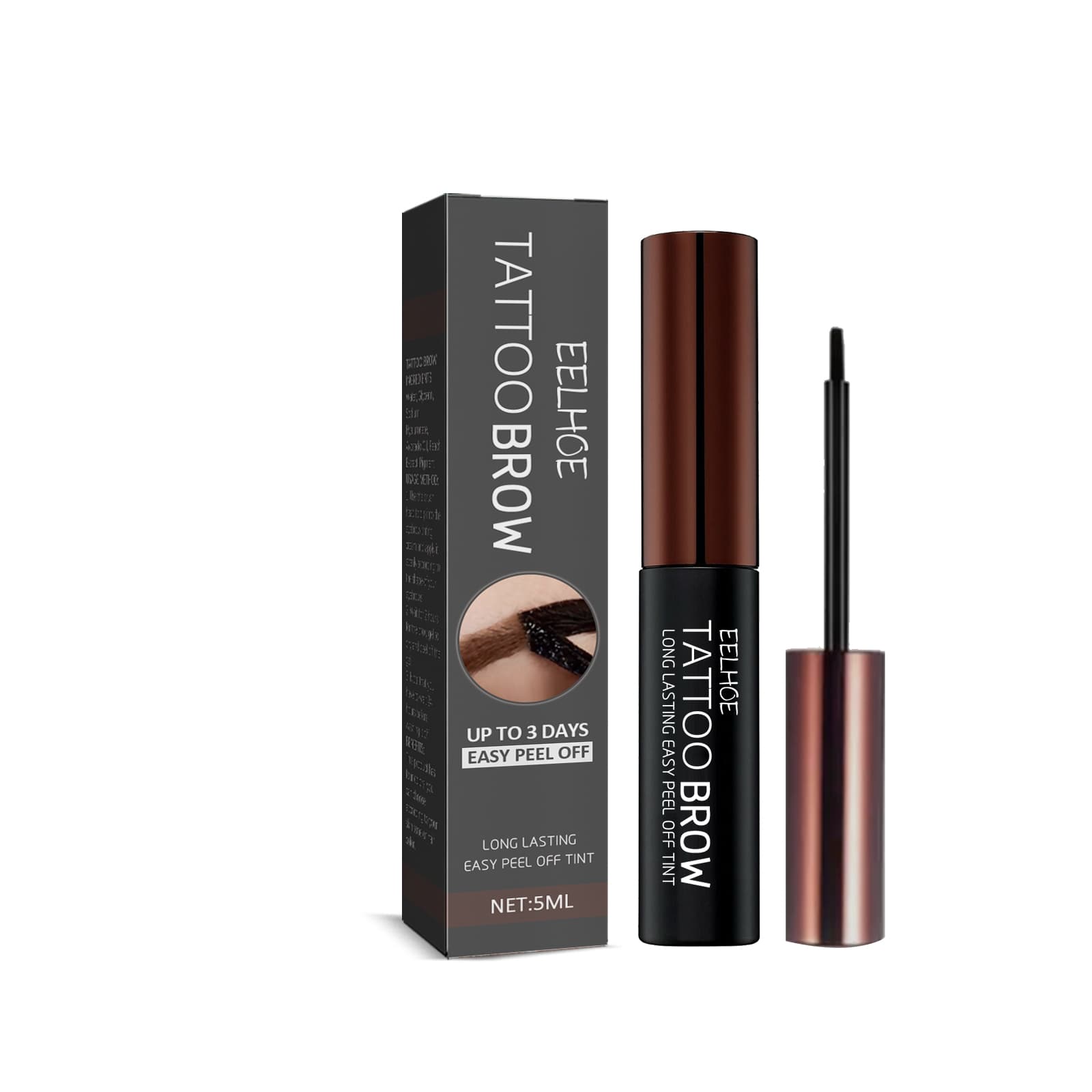 EELHOE Peel-off Eyebrow Dye Gel - Waterproof, Sweat-proof, Smudge-resistant For Creating Natural 3D Volumetric Brows Tattoo Gel 3