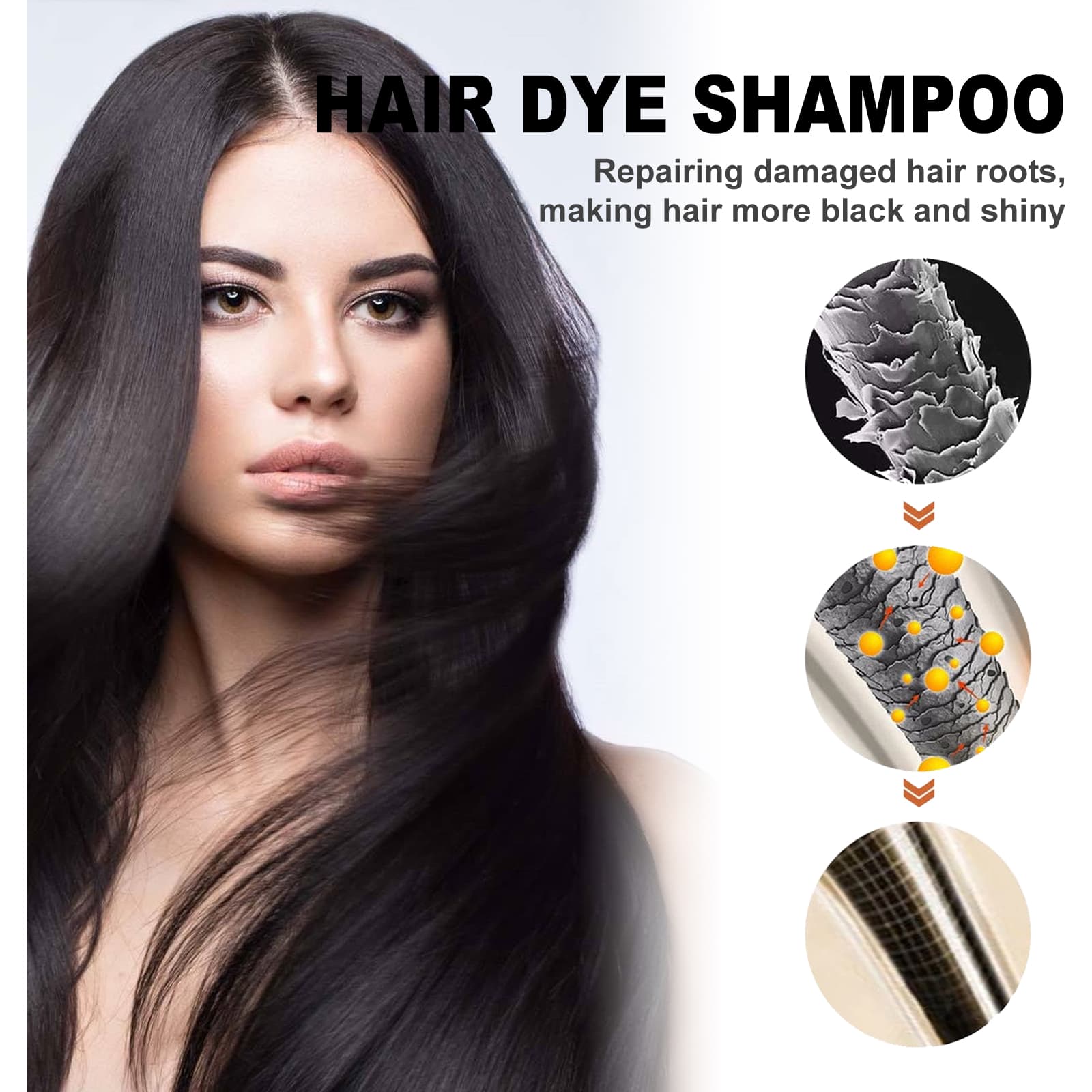 EELHOE Black Hair Shampoo Polygonum Multiflorum Essence Moisturizing, Cleaning, Repairing, Black And Soft Hair Shampoo 3