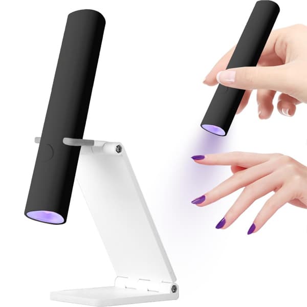 UV For Gel Nails, Mini U V LED Nail Light Handheld, With Bracket, Portable Nail Dryer, Rechargeable USB Wireless, For Fast Drying, Black 5