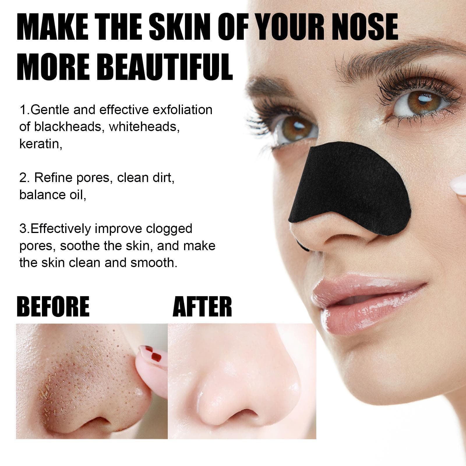 10 Pcs Blackhead Nose Patch Nose Pore Cleansing Strips Deep Cleansing Blackhead Remover Strips For Women Men 5