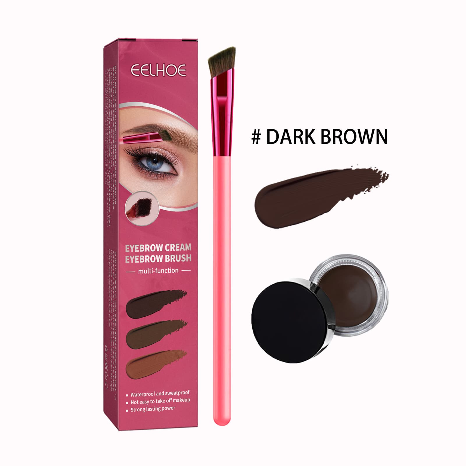 EELHOE Multi-functional Eyebrow Brush Set For Filling, Shaping, And Coloring Smooth Eyebrows Makeup Kit 3