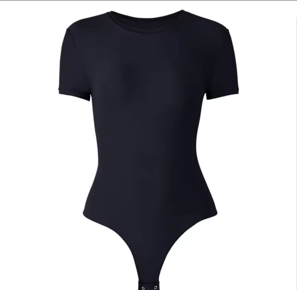 USA Warehouse Shipping Going Out T Shirt Tops Second-skin Feel Recycle Shapewear Crew Neck Short Sleeve Bodysuit For Women 4