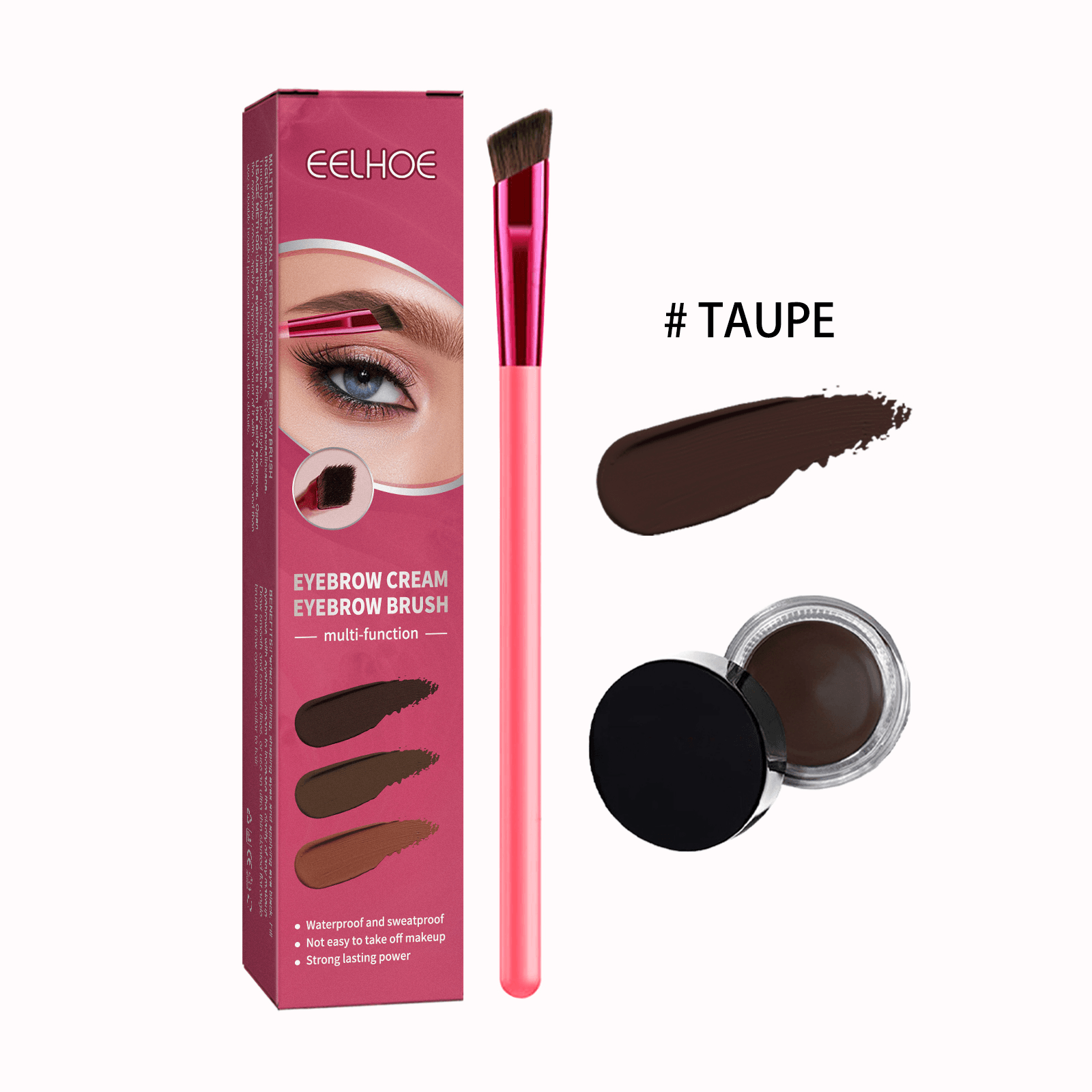 EELHOE Multi-functional Eyebrow Brush Set For Filling, Shaping, And Coloring Smooth Eyebrows Makeup Kit 4