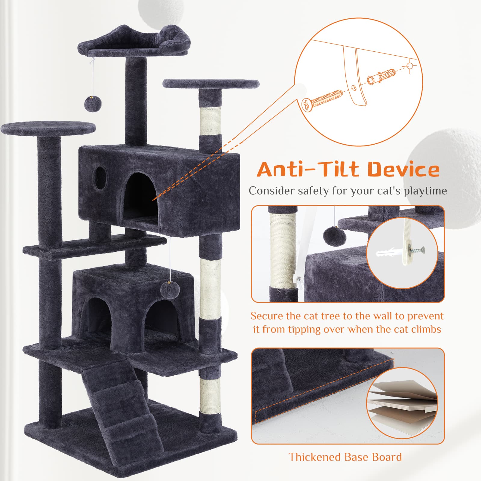 Multi Functional Cat Treehouse Cat Climbing Frame 4