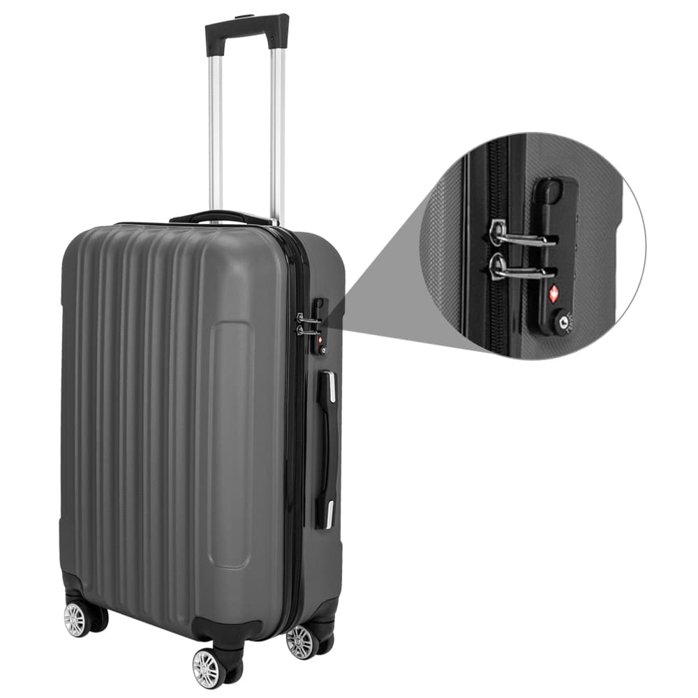 Vertical 3-in-1 Swivel Wheel With Handle Trolley Case 20in 24in 28in ABS Aluminum Alloy Trolley Classic Color - Dark Gray 3