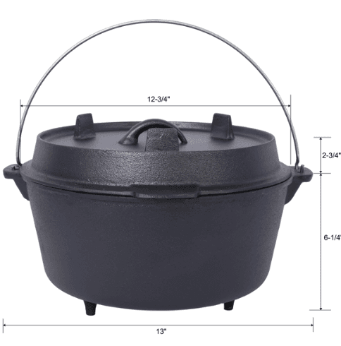 Outdoor Camping Deep Pot For Camping Fireplace Cooking Barbecue Baking Campfire With Leg Base 5