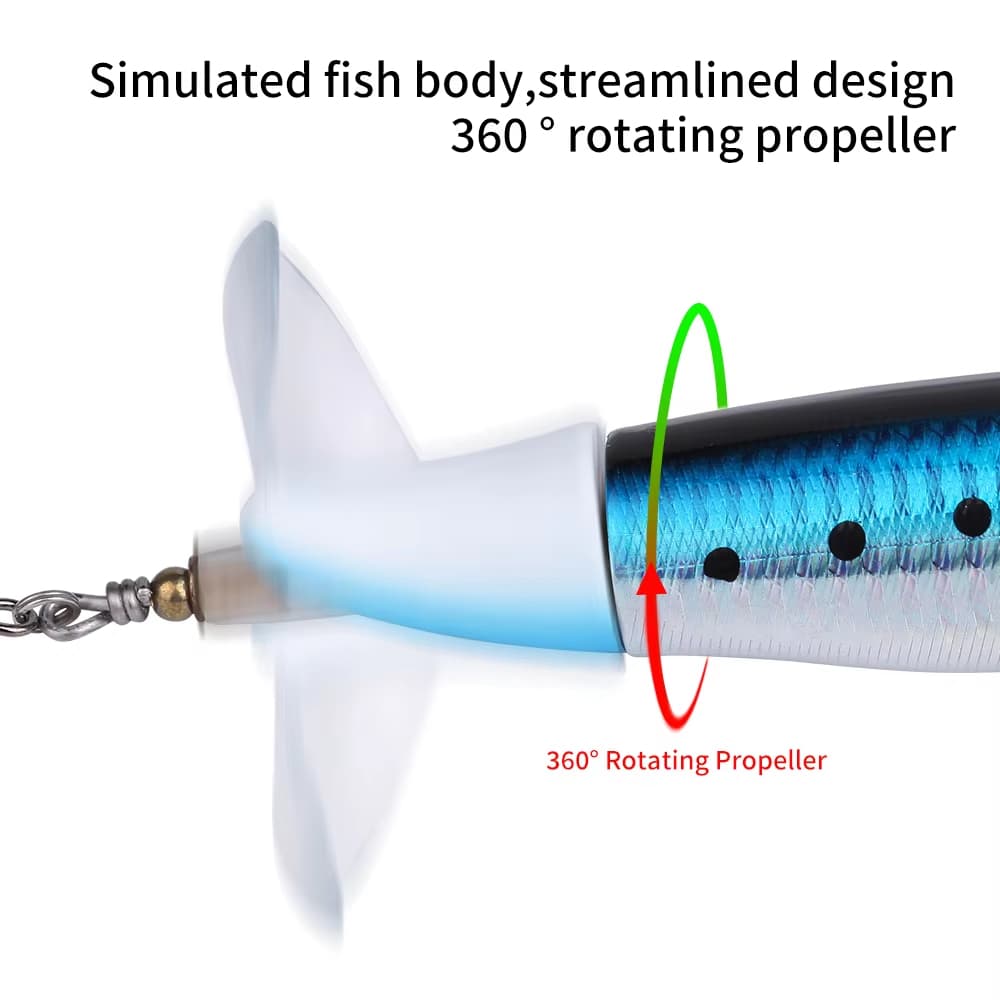 5pcs 1set 13g 10cm Top Water Pencil Fishing Lure Hard Bait With Floating Rotating Tail For Bass Trout Freshwater Saltwater 3