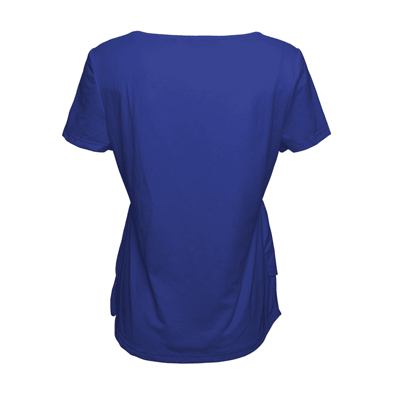 Women's Solid Color Button Front Tunic Top Casual Loose Fit Crew Neck Summer Blouse T-Shirt 5