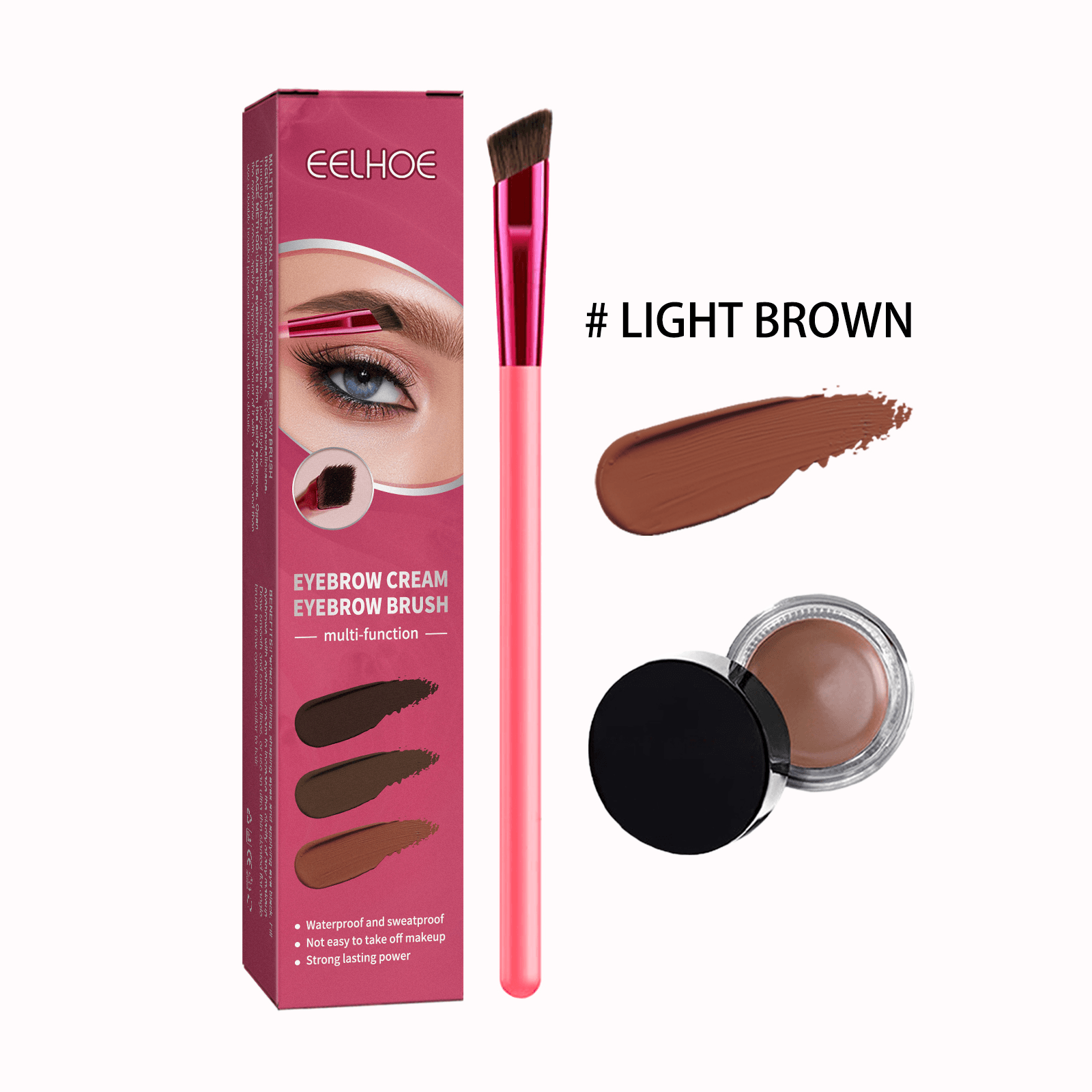 EELHOE Multi-functional Eyebrow Brush Set For Filling, Shaping, And Coloring Smooth Eyebrows Makeup Kit 2