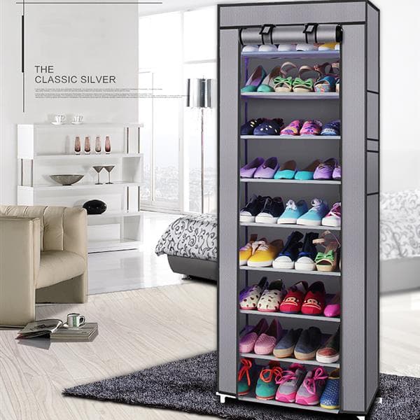 10 Layer 9-grid Non-woven Shoe Cabinet 3