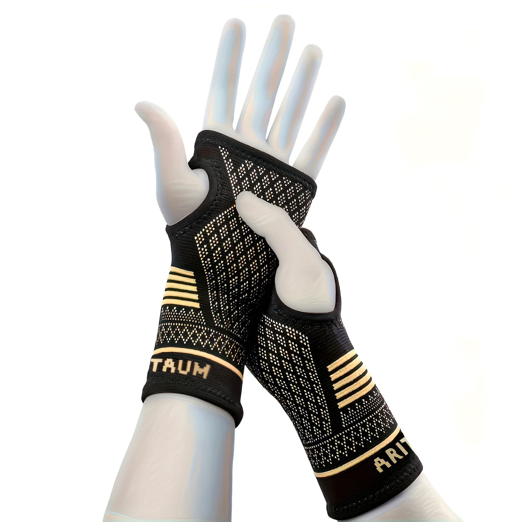 1 Pair Copper Wrist Compression Sleeves Support Brace Unisex For Sports Fitness Workouts Typing Breathable Hand Protection 3