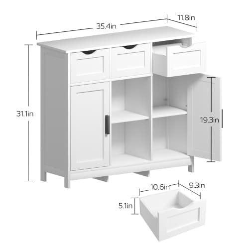 Storage Cabinets,Wooden Floor Cabinet,with Drawers And Shelves Storage Cabinets,Accent Cabinet For Living Room,Bedroom,Bathroom Furniture Home Decor 2