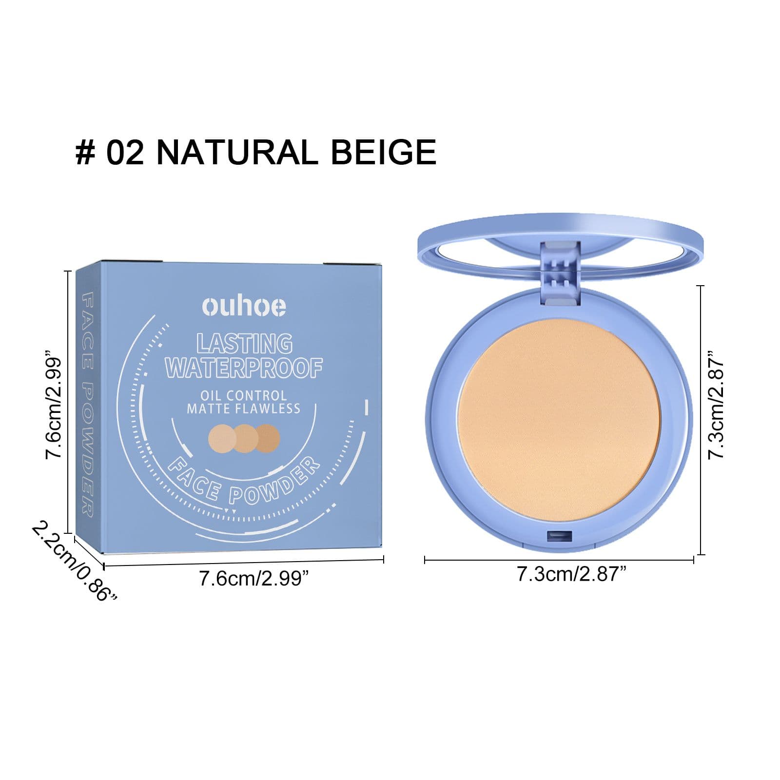 OUHOE Long-lasting Finishing Compact - Flawless, Long-wearing, Non-transferable, Easy To Touch-up, Natural, Lightweight, And Breathable Setting Powder 4