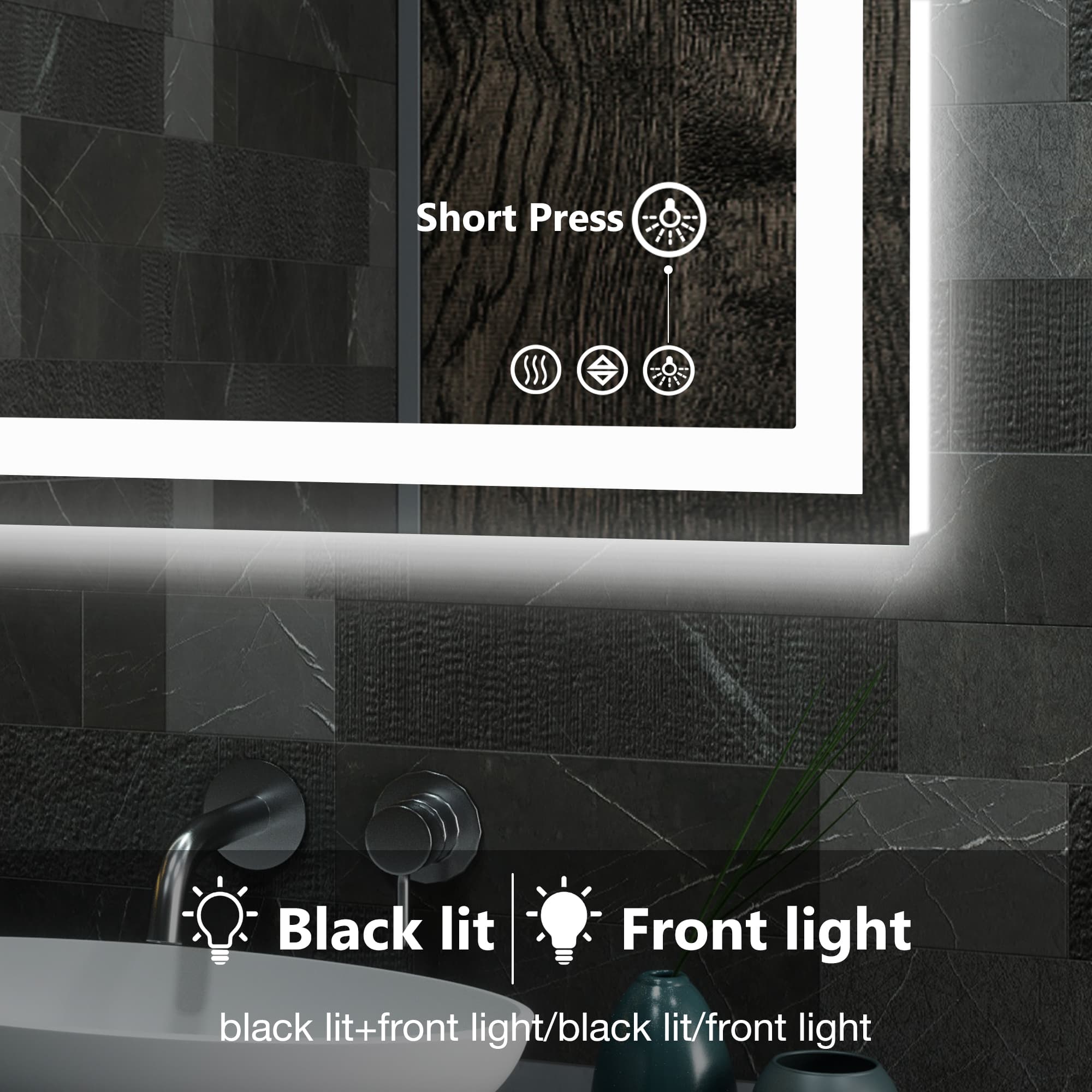 Anti-fog LED Bathroom Mirror With Dual Light Source And Three Lighting Modes 3