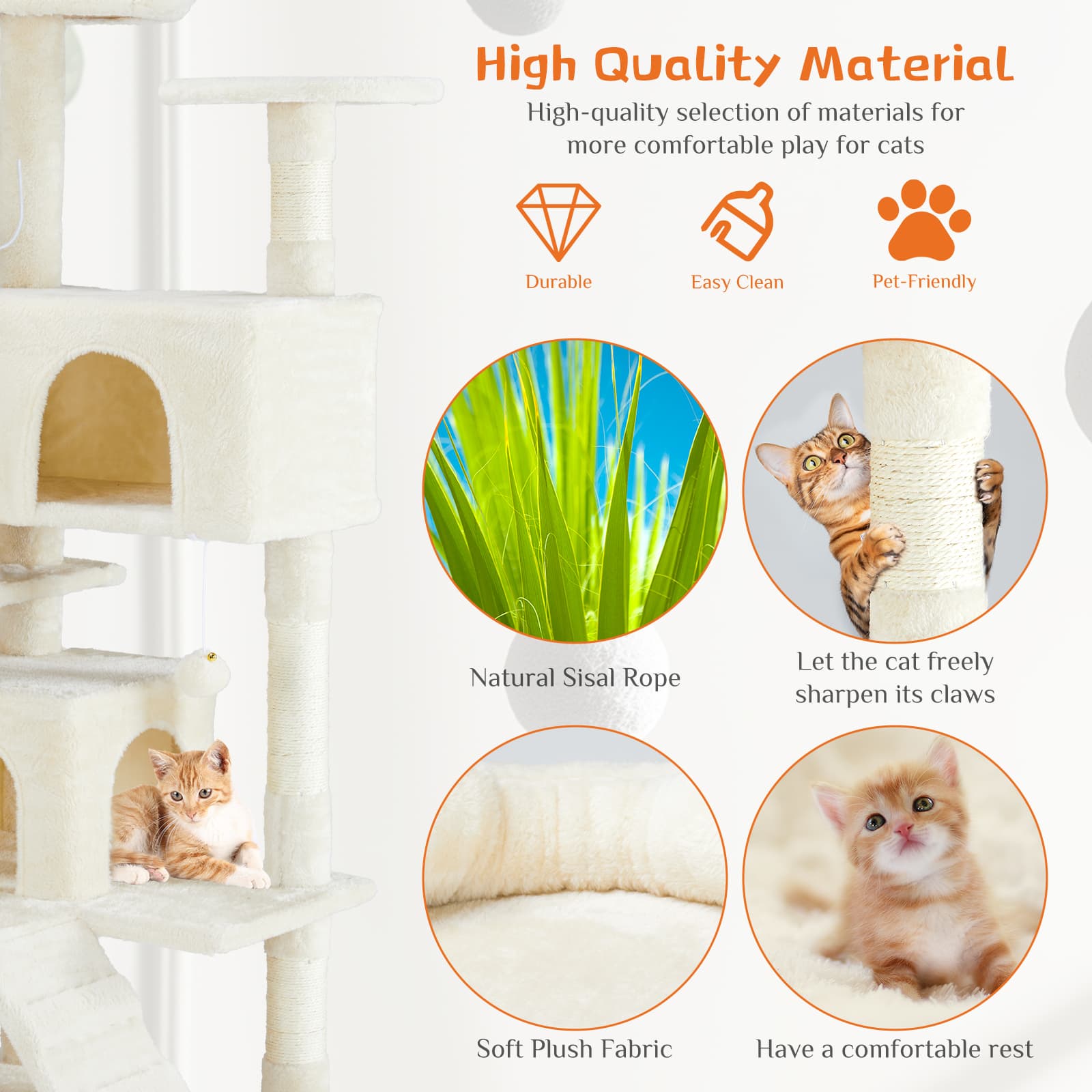 Multi Functional Cat Treehouse Cat Climbing Frame 2