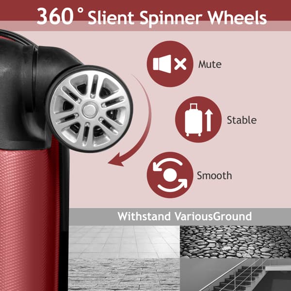 Curved Vertical Stripe 4-in-1 Trolley Case 16in 20in 24in 28in ABS Aluminum Alloy Tie Rod 2