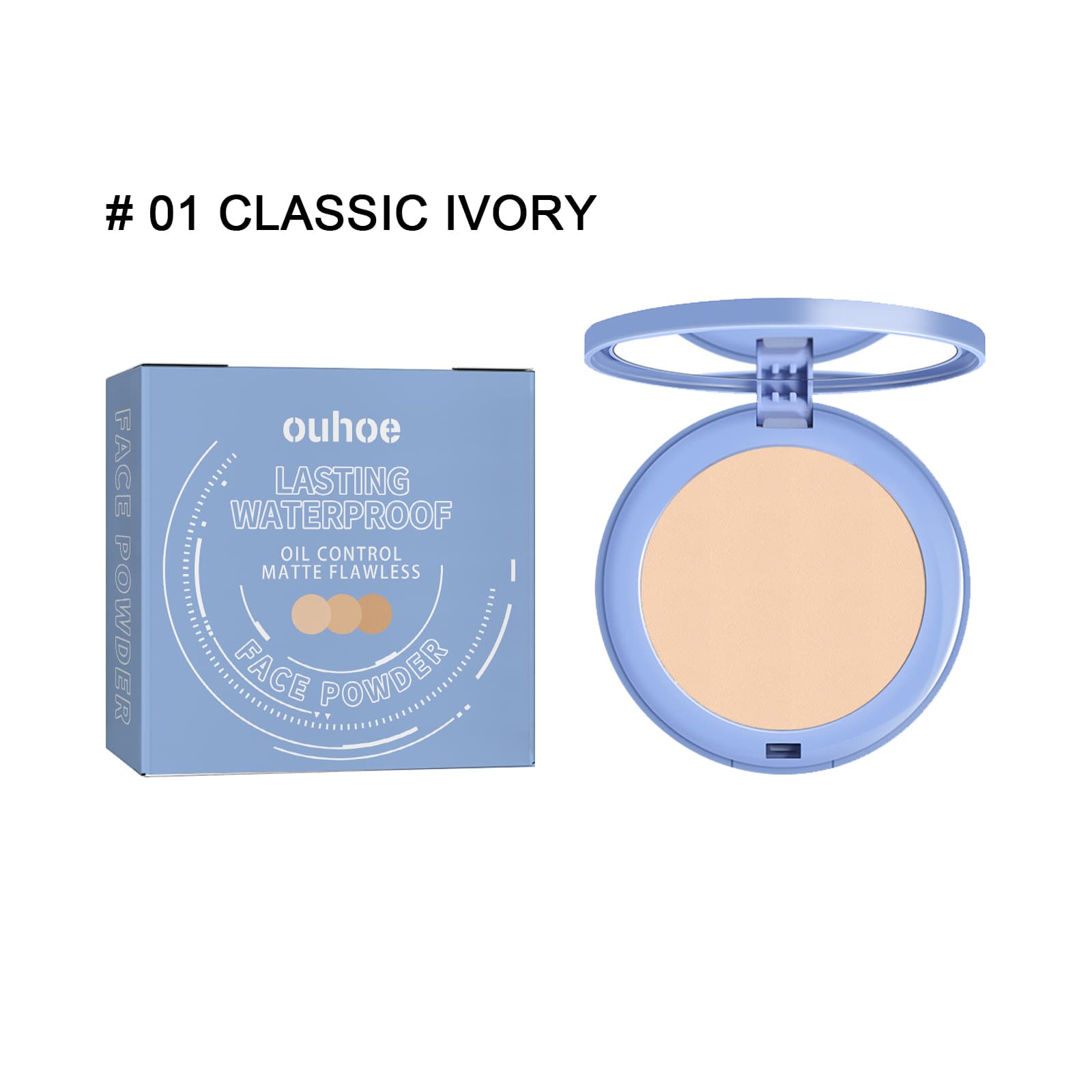 OUHOE Long-lasting Finishing Compact - Flawless, Long-wearing, Non-transferable, Easy To Touch-up, Natural, Lightweight, And Breathable Setting Powder 5