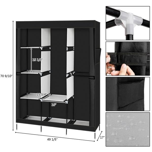 4-layer 8-grid Non-woven Fabric Wardrobe 2