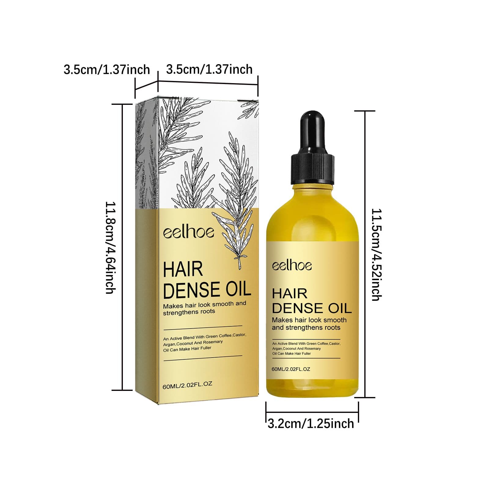 EELHOE Rosemary Hair Treatment Oil Scalp Cleansing Conditioning Volumizing Smoothing Repair Dry Frizzy Hair Conditioning Hair Treatment Oil 4